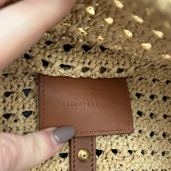 SAINT LAURENT PARIS Le 5 a’ 7 Raffia Bag with box and dust bag - Picture 2 of 16